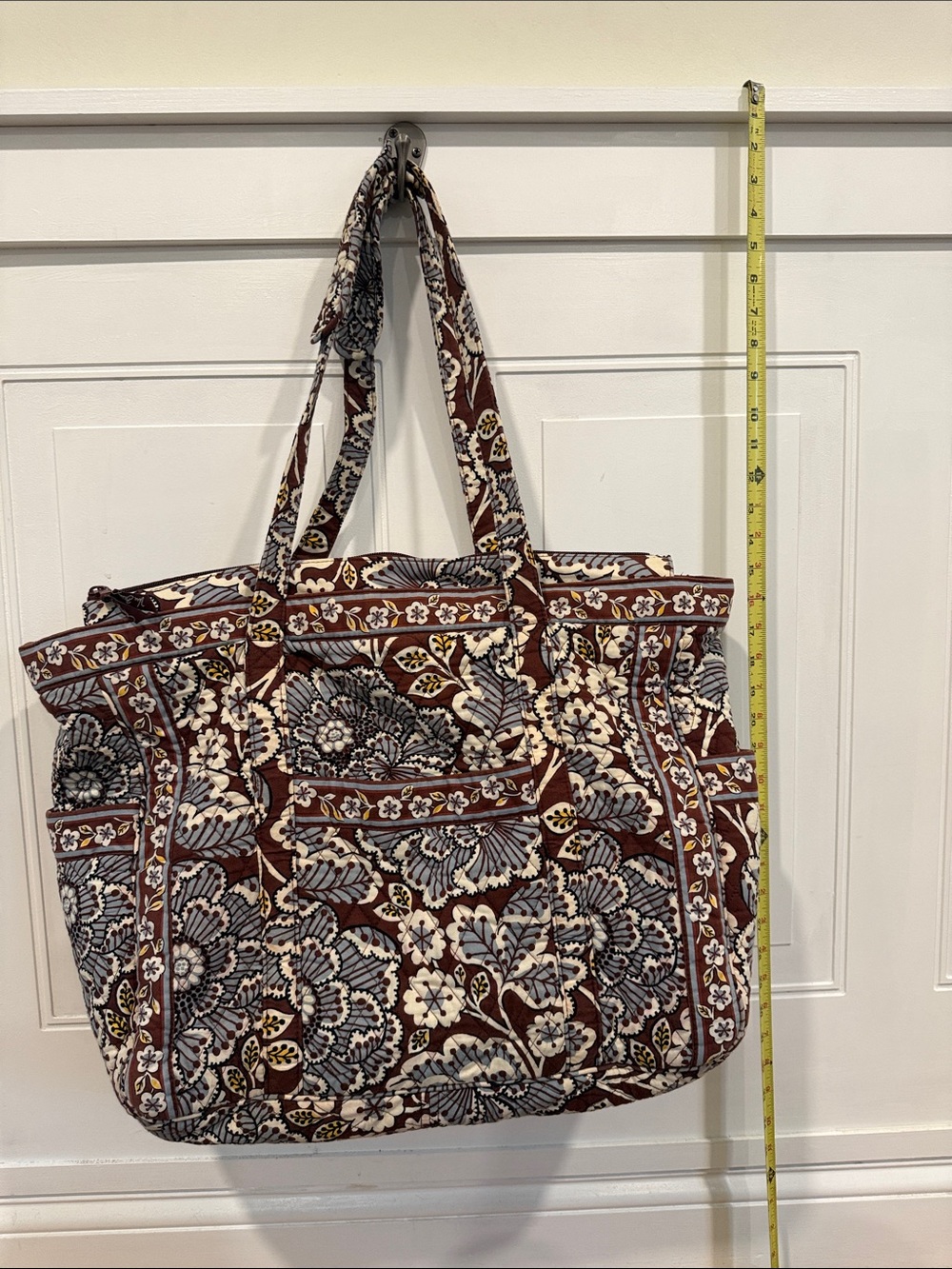 Vera Bradley Brown Floral Quilted Tote